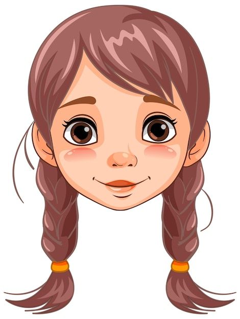 Braid Illustration, Hair Illustration Drawing, Cartoon Girl Hair, Braids Illustration, Woman With Braids, Blonde Hair Cartoon, Free Cartoon Characters, Toddler Braids, How To Draw Braids