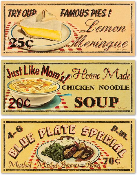 AmazonSmile: Gango Home Décor 50's Style Diner Signs; Blue Plate Special, Just Like Mom, Famous Pies; Three 20x8 Posters: Prints: Posters & Prints Pie, 50s Diner Kitchen, Blue Plate Special, Amazon Kitchen Decor, Diner Kitchen, 50s Decor, Diner Sign, Nursing Home Activities, 50s Diner