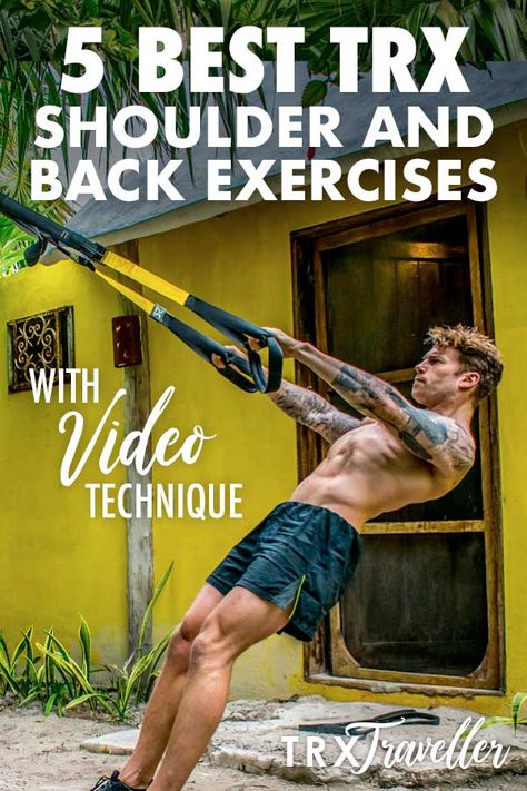 Trx Back Exercises, Shoulder And Back Exercises, Trx Workouts Routine, Suspension Training Workouts, Trx Full Body Workout, Back And Shoulder Workout, Trx Suspension Training, Trx Training, Trx Workouts