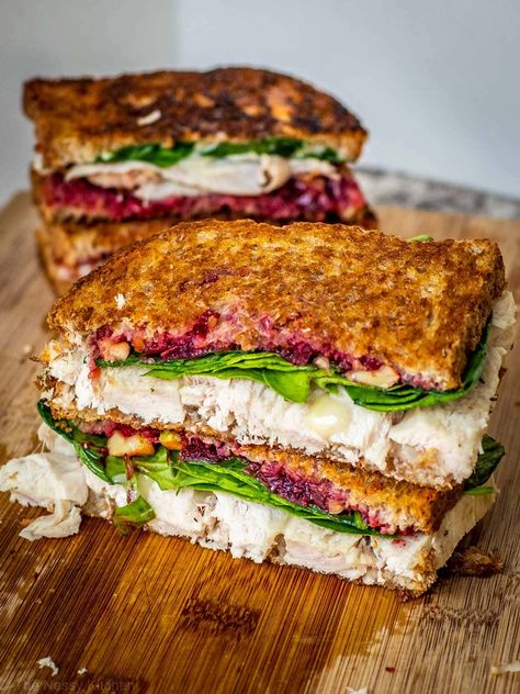 Orange Cranberry Club Sandwich, Turkey Chutney Sandwich, Chicken Cranberry Sandwich, Turkey Brie Cranberry Sandwich, Fancy Turkey Sandwiches, Turkey And Brie Sandwich, Pool Recipes, Turkey Sandwich Ideas, Turkey Bacon Sandwich