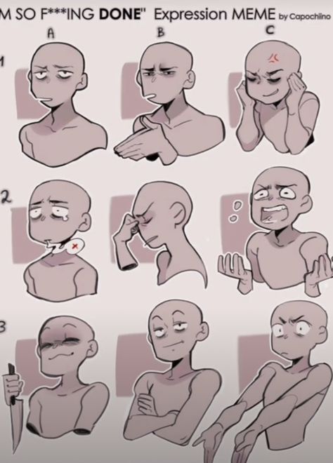 Cat Person Poses Drawing Reference, Eye Drawing Guidelines, Group Pose Reference Drawing 9 People, Bored Face Expression Drawing, Emotion Template Drawing, Dipping Someone Dance Reference, Person Yelling Drawing Reference, Spicy Drawing Poses Mlm, Mad Face Drawing Reference