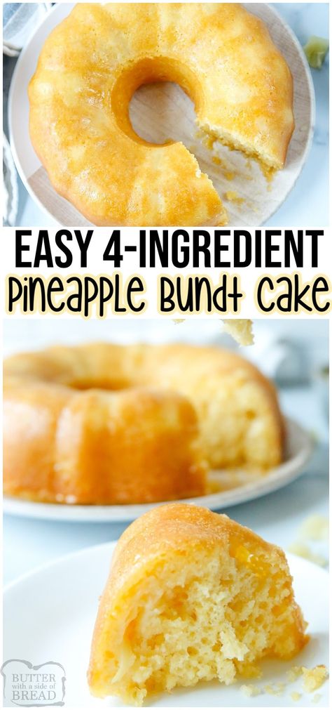 Cake Mix Pineapple Cake, Pineapple Cake Recipe Homemade, Shirley Temple Cake Recipe, Simple Bundt Cake, Pineapple Bundt Cake, Easy Pineapple Cake, Easy Bundt Cake Recipes, Pineapple Recipe, Pineapple Cake Recipe