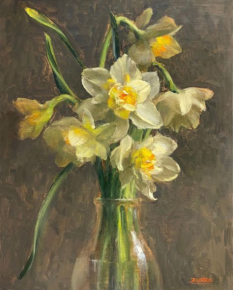 Croquis, White Daffodils, Oil Painting Inspiration, Rennaissance Art, Spring Painting, Oil Painting Flowers, Aesthetic Painting, Paintings I Love, Still Life Art