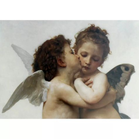 The First Kiss c. 1873 - Tile Mural Neoclassical, William Bouguereau, Backsplash Mural, The First Kiss, Bathroom Backsplash, Art Kitchen, First Kiss, Kitchen Bathroom, Backsplash