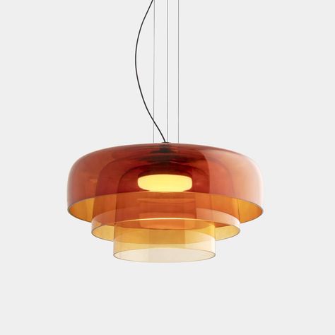 Levels 3 Bodies Glass Pendant with 3 Amber Glass Shades (LX800) Samana, Modern Bowl, Glass Pendant Lights, Bowl Pendant, Glass Ceiling, Modern Pendant Light, Hanging Pendant Lights, Glass Pendant Light, Light Orange