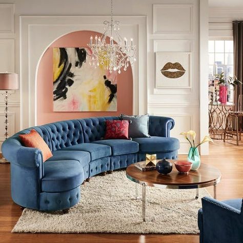 15 Best Curved Sofa Picks: A Living Room Trend You Should Follow Chesterfield Sofa Velvet, Book Fabric, Latest Sofa Designs, Sofa Velvet, Salon Suites, Unique Sofas, Modern Sofa Designs, Green Sofa, Living Room Sofa Design