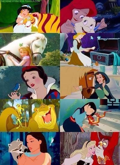 Princesses and their animal friends All Disney Princesses, Disney Princesses And Princes, Art Disney, Disney Addict, Arte Disney, Disney Life, Disney Lover, Disney Dream, Disney Fun