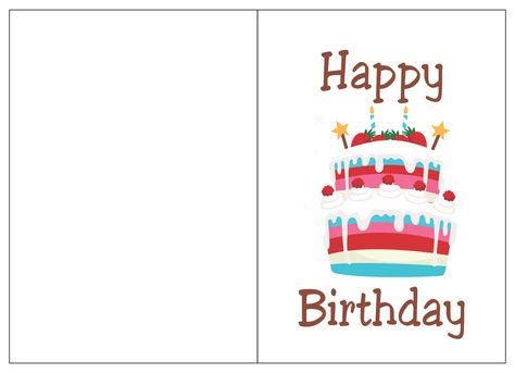 Blank Birthday Cards Template, Birthday Card Templates Printable Free, Printable Birthday Cards Free Templates, Printable Birthday Cards Free, Happy Birthday Card Template, Foldable Card Template, Birthday Hubby, Emotion Cards, Birthday Cards Printable