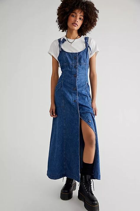 Summer Outfits Alt, Jeans Dress Outfit, Alt Summer, Outfits Alt, Alt Summer Outfits, Denim Dress Outfit, Jean Overall Dress, Men Summer Outfits, Denim Sundress