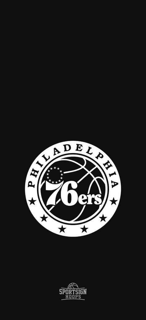 Free phone wallpapers for Philadelphia 76ers fans in black and white. Dimensions are 1140x2500px and compatible with Android and iPhone. Upcoming play... Tela, Philadelphia 76ers Wallpaper, Black And White Phone Wallpaper, 76ers Wallpaper, White Phone Wallpaper, Tyrese Maxey, Joel Embiid, Nba Logo, Nba Wallpapers