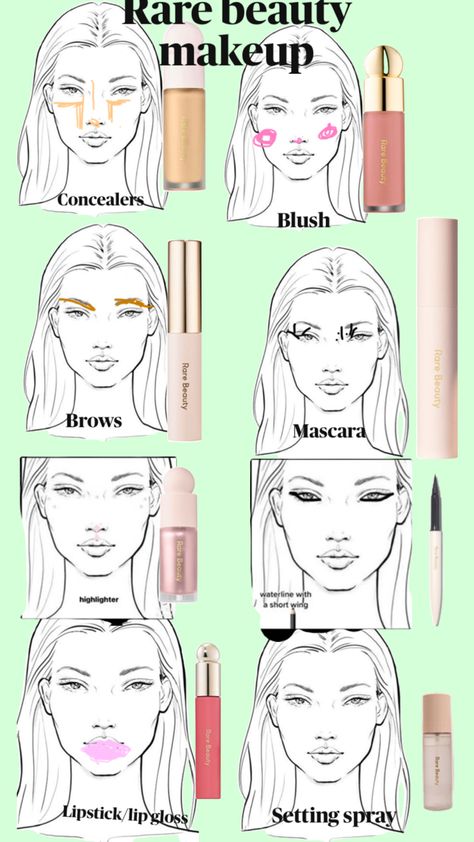 #rarebeautyblushmascara Suttle Makeup, Face Makeup Routine, Preppy Makeup, Asian Makeup Tutorials, Make Up Designs, Makeup Charts, Makeup Order, Simple Makeup Tips, Learn Makeup