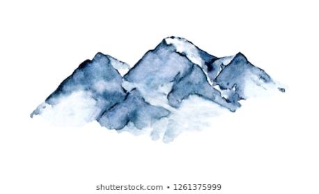 Mountains Images, Watercolor Mountains Tattoo, Acotar Tattoo, Moutain Tattoos, Cherries Painting, Mountain Watercolor, Bookish Tattoos, Learn Watercolor Painting, Mountain Images