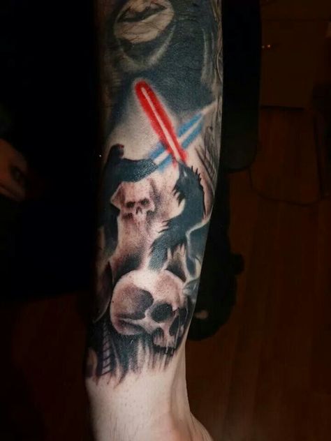 Anakin Obi Wan Tattoo, Anakin Vs Obi Wan Tattoo, Obi Wan Tattoo, Anakin And Obi Wan, Anakin Vs Obi Wan, Anakin Obi Wan, Scene Tattoo, Star Wars Tattoo, Sleeve Tattoo