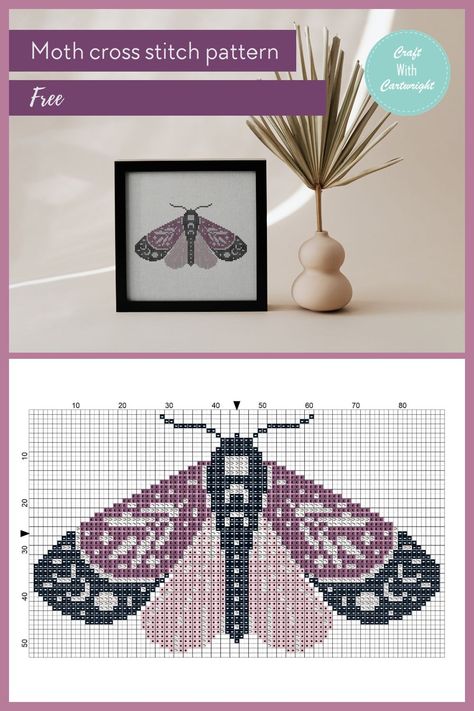 Free Gothic Cross Stitch Patterns, Modern Embroidery Ideas Free Pattern, Free Beginner Cross Stitch Patterns, Unique Cross Stitch Patterns Free, Gothic Cross Stitch Patterns Free, Cross Stitch Ideas Projects, Cross Stitch Designs Free, Free Counted Cross Stitch Patterns, Moth Cross Stitch Pattern