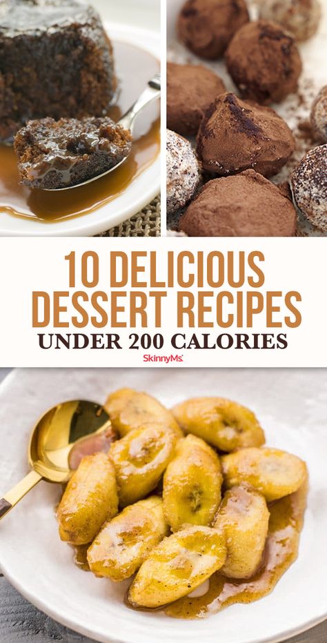 These scrumptious dessert recipes are sure to satisfy any sweet tooth without stretching your waist line! Quick Low Calorie Desserts, 200 Calorie Desserts, Recipes Under 200 Calories, Slow Cooker Balsamic Chicken, Clean Dinner Recipes, 200 Calorie Meals, Delicious Dessert Recipes, No Calorie Snacks, Yummy Dessert