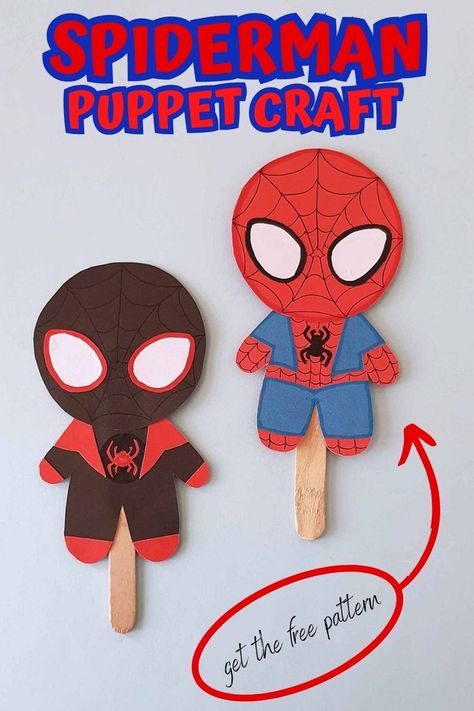 Spiderman Craft, Super Hero Activities, Hero Crafts, Superhero Art Projects, Movie Crafts, Spiderman Kids, Superhero Crafts, Free Printable Crafts, Spider Crafts