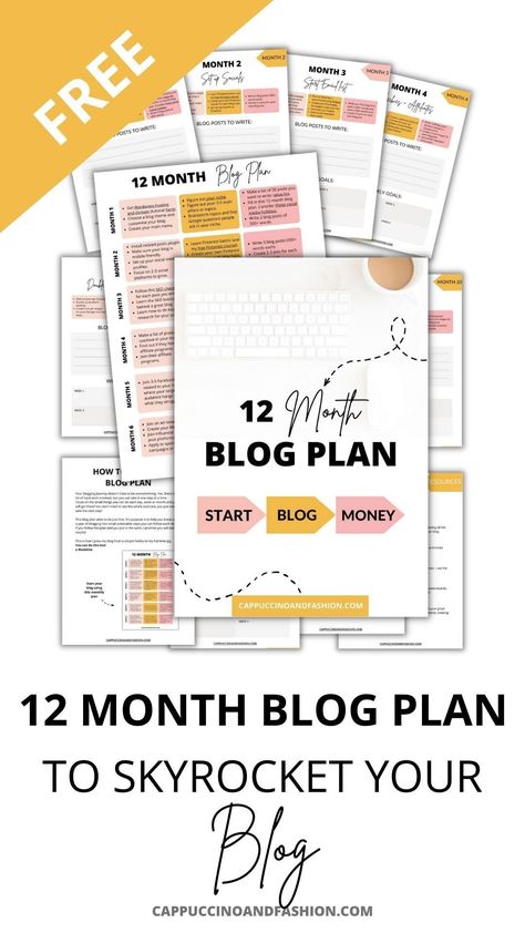 Grab my FREE 12 Month Blog Plan to help you become a successful blogger and learn how to make money blogging. This includes a monthly blogging planner to kick start your blog! #blogplan #bloggingforbegginers #makemoneyblogging #startablog #bloggingtips Blog Planner Printable Free, How To Blog And Make Money, How To Start A Blog And Make Money, Blog Planning Template, Free Blog Planner Printable, Blog Post Planner, Blogger Planner, Blogging Planner, Blog Planner Printable