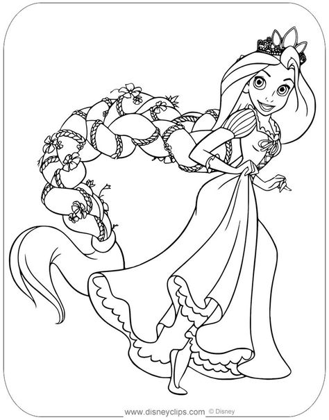 Rapunzel Coloring, Rapunzel Coloring Pages, Tangled Coloring Pages, Disney Princess Colors, Adults Coloring, Cartoon Coloring, Dragon Coloring Page, Coloring Pages Free Printable, Unicorn Colors