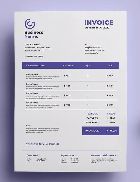 Business Invoice Template PSD, AI, EPS Word Template Design, Google Sheets Templates, Free Cv Template Word, Invoice Layout, Freelance Invoice, Quote Template Design, Quotation Format, Invoice Design Template, Invoice Template Word