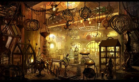 Mystery Shop, Steampunk Rooms, Steampunk Shop, Marketing Art, Star Wars Halloween, Concept Art Tutorial, Mystery Shopping, Lemony Snicket, Composition Art