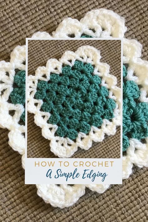 Edging Granny Square Blanket, Granny Square Edge Pattern, Edging A Granny Square Blanket, Crochet Edging And Borders Cardigan, Scalloped Granny Square, Crochet Granny Border, Granny Square Blanket Borders, Granny Square Borders Crochet, Granny Square Blanket Edging