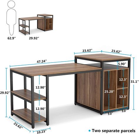 Enjoy fast, free nationwide shipping!  Owned by a husband and wife team of high-school music teachers, HawkinsWoodshop.com is your one stop shop for affordable furniture.  Shop HawkinsWoodshop.com for solid wood & metal modern, traditional, contemporary, industrial, custom, rustic, and farmhouse furniture including our Computer Desk w/ Storage Shelves. Desk With Printer, Small Room Desk, Computer Table Design, Black Computer Desk, Business Desk, Large Computer Desk, Computer Desk With Storage, Under Desk Storage, Cabinet Bookcase