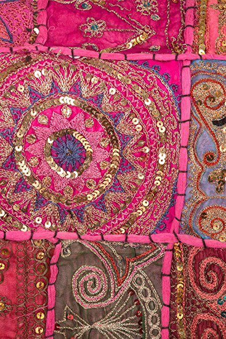 Patchwork, Indian Textile Design, Pink Table Runner, Indian Decoration, Bohemian Painting, A Level Textiles, Bohemian Fabric, Boho Table Runner, Indian Pink