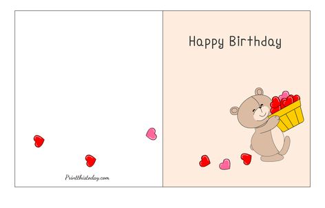 Free Printable Cute Birthday Cards Cute Birthday Cards Printable, Foldable Birthday Cards Free Printable, Printable Birthday Cards Free Templates, Birthday Cards Template, Journaling Prints, Birthday Cards For Twins, Birthday Card Template Free, Editable Birthday Cards, Free Happy Birthday Cards