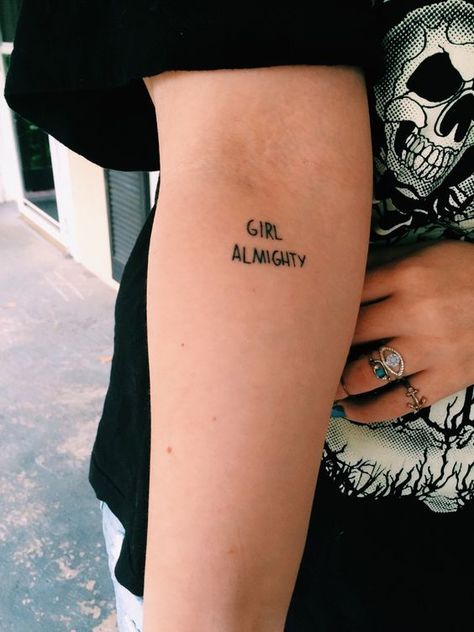 21 Feminist Tattoos to Make You Feel Major Girl Power - Cosmopolitan.com                                                                                                                                                                                 More Tattoo Inspiration, One Direction Tattoos, Empowering Tattoos, Feminist Tattoo, Girl Power Tattoo, Power Tattoo, Model Tattoo, Inspiration Tattoos, Disney Tattoo