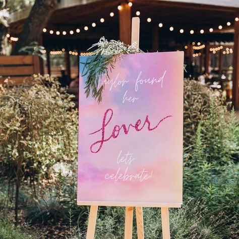 Taylor Swift Lover Themed Party, Found Her Lover Bachelorette, She Found Her Lover Bachelorette, She Found Her Lover, Bride Era, Bachelorette Signs, Taylor Swif, Bridal Shower Inspo, Bachelorette Itinerary