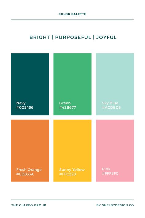 Color Palette Joyful, Millenial Colour Palette, Joy Colour Palette, Bold And Bright Color Palette, Bright Cheerful Color Palette, Bright Professional Color Palette, Shopify Color Palette, Bold Corporate Branding, Bright Colour Combos