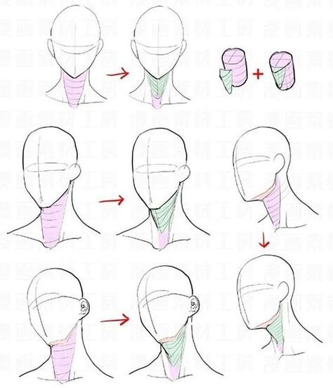 Como hacer la sombra en el cuello Neck Drawing, Drawing Heads, Manga Drawing Tutorials, Human Figure Drawing, 인물 드로잉, Anatomy Drawing, Figure Drawing Reference, Body Drawing, Guided Drawing