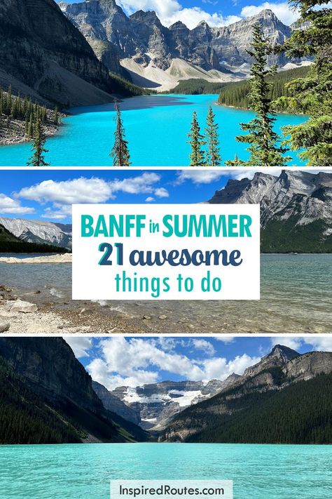 Going to Banff National Park this summer for an epic vacation? This is the ultimate guide to everything you need to know about a summer in Banff! Stunning lakes, rivers and waterfalls plus amazing wildlife. There's so many things to do in Banff in summer. | Canadian Rockies | Banff National Park | Banff in Summer | Things to Do in Banff, Alberta | Summer Vacation Ideas Banff Canada Summer, Banff In Summer, Alberta Summer, Banff Summer, Glacier National Park Vacation, Things To Do In Banff, Best Rv Parks, Banff National Park Canada, Canada Summer