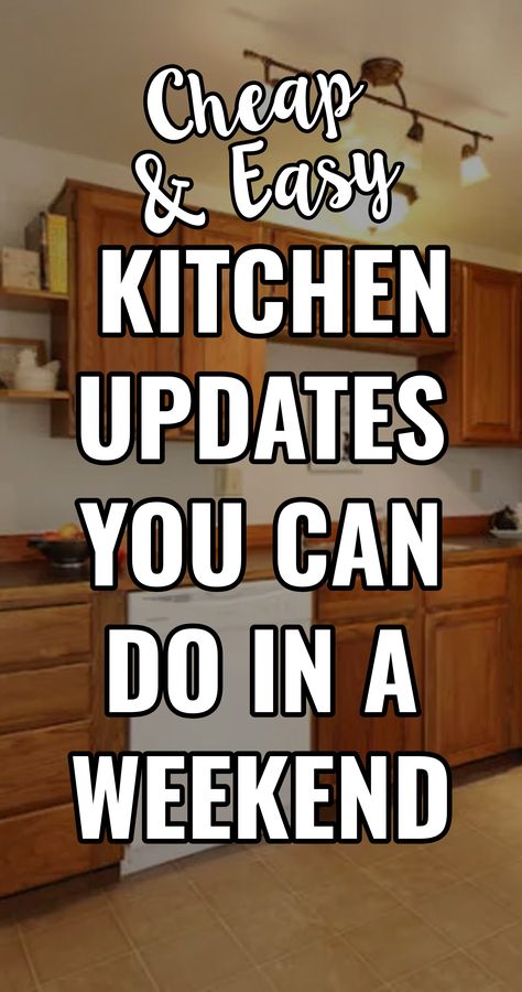 Diy Kitchen Updates, Small Kitchen Diy, Kitchen Cabinets On A Budget, Cheap Renovations, Easy Kitchen Updates, Small Kitchen Pantry, Small Farmhouse Kitchen, Redo Kitchen Cabinets, Small Kitchen Renovations