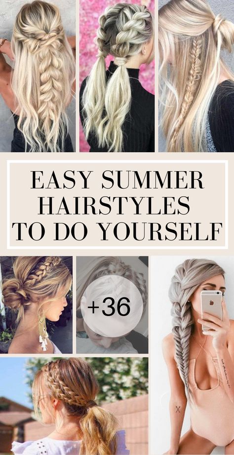 Easy Summer Hairstyles To Do Yourself #easyhairstyles #summerhairstyles #summerhair #glaminati Easy Hairstyles For Medium Long Hair, Cute And Easy Hairstyles For Summer, Boho Summer Hairstyles, Casual Long Hairstyles Simple, Fast Hairstyles For Medium Hair, Country Concert Hairstyles Long, Glow Up Hairstyles, Easy Up Hairstyles For Long Hair, Hair Does