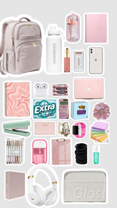 School Locker Decorations, School Emergency Kit, Middle School Essentials, Middle School Supplies, School Backpack Essentials, Preppy School Supplies, Pretty School Supplies, Everyday Bag Essentials, School Survival Kits