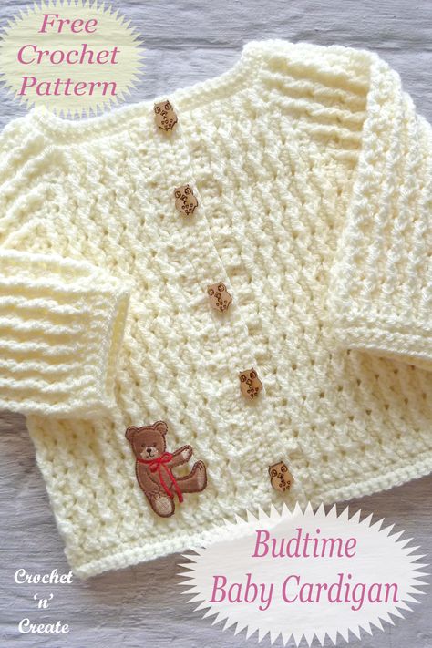 Budtime baby cardigan - FREE CROCHET PATTERN. #crochetbabycoat #crochetbabysweater #crochetbabycardigan #crochetforbaby Crochet Cardigan For Kids, Newborn Crochet Cardigan, Baby Sweater Crochet Pattern Free, Crochet Baby Patterns Free, Crochet Baby Shrug, Ripple Stitch Crochet, Crochet Baby Cardigan Free Pattern, Crochet Baby Cocoon Pattern, Crochet Baby Sweater Sets