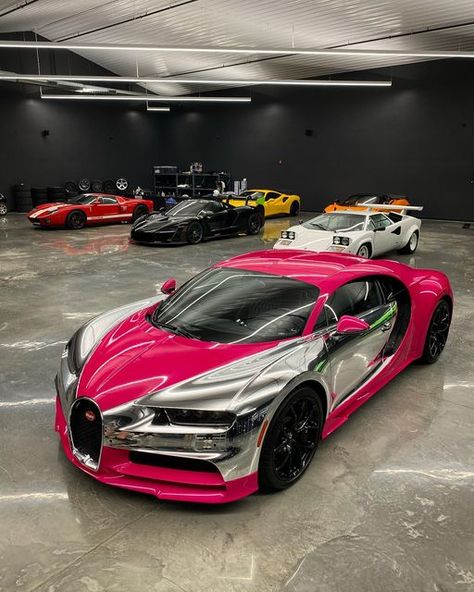 The Stradman Cars, Pink Dashboard, Pink Bugatti, Tesla Car Aesthetic, Fuzzy Steering Wheel Cover, New Tesla Roadster, 2023 Tesla, Pink Wheels, Car Stripes