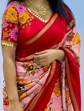 Kalamkari Silk Saree Blouse Designs, Patchwork, Pen Kalamkari Saree Blouse Designs, Kalamkari Blouse Designs Maggam Work, Gadwal Sarees Blouse Designs, Kalamkari Pattu Saree Blouse Designs, Blouses For Kalamkari Sarees, Gadwal Kalamkari Pattu Sarees Latest, Blouse Designs For Border Sarees