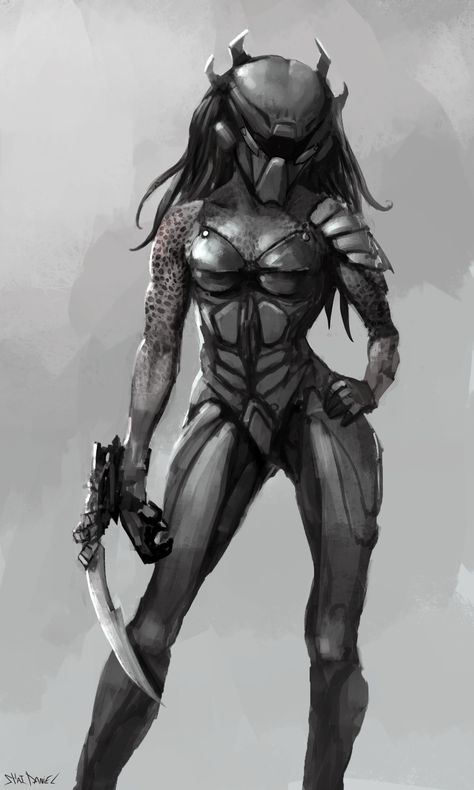 Cryptids Art, Female Yautja, Female Predator, Witcher Wallpaper, Predator Artwork, Predator Alien Art, Alien Artwork, Arte Alien, Alien Girl