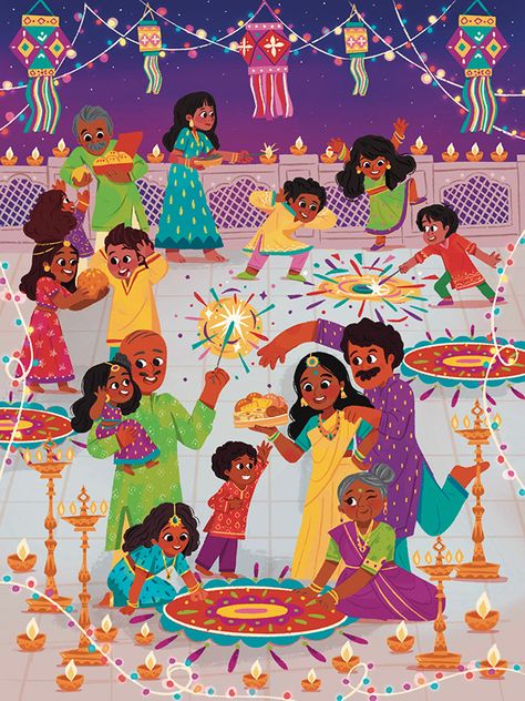 National Festival Drawing, Diwali Illustration Art, Deepavali Illustration, Diwali Poster For School, Diwali Gods, Diwali Festival Drawing, Clipart Drawings, Diwali Animation, Diwali Painting