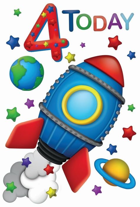 Message inside says: Happy 4th Birthday Approx Size: 133mm x 197mm. Free postage. 4th Birthday Pictures, Boy 4th Birthday, Birthday Boy Quotes, Birthday Wishes Boy, 4th Birthday Boys, Birthday Wishes For Kids, Red Rocket, Happy Birthday Boy, Card Flowers