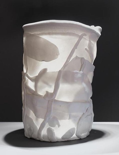 Rudolf Staffel, Light Gatherer, 1985, unglazed porcelain, hand-built, 8 1/2 x 6 1/2 inches Porcelain Translucent, Paper Porcelain, Robert Ryman, David Nolan, Ceramic Art Design, Translucent Porcelain, Ceramics Pottery Bowls, Unglazed Porcelain, Jar Art