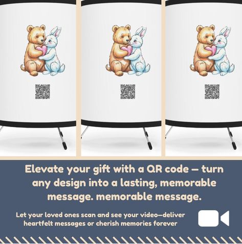 Description: Elevate your gifts to a whole new level with our custom QR code integration! At HeartWavePrints, we offer a unique service that allows you to add a personalized QR code to any of our products, turning them into a speaking gift that lasts forever. Imagine the joy of your loved ones as they scan the code and receive a heartfelt video message from you, right on their special day! How It Works: Choose Your Product: Select any item from our shop--phone cases, cards, prints, and more--and opt for our QR code enhancement. Upload Your Video: After purchase, send us the video message you want to include via our secure upload link. This video will be transformed into a QR code. We Integrate the QR Code: Our team will seamlessly redesign your chosen product to include the QR code, ensuri