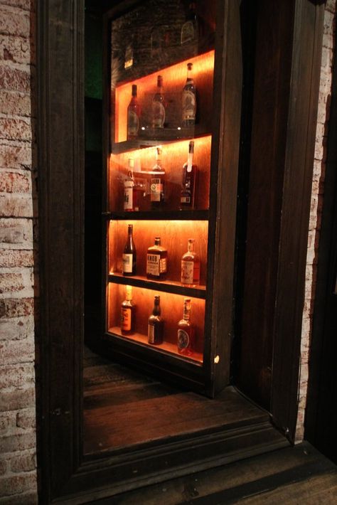 How To Get Into Bourbon And Branch - Main Bar Library Russels Room Ipswitch Wilson Speakeasy Poker Room, Speak Easy Ideas, Speak Easy Room In House, Home Whiskey Room, Speak Easy Basement Ideas, Bourbon Display Ideas, Speakeasy Room Ideas, Speak Easy Bar, Secret Basement