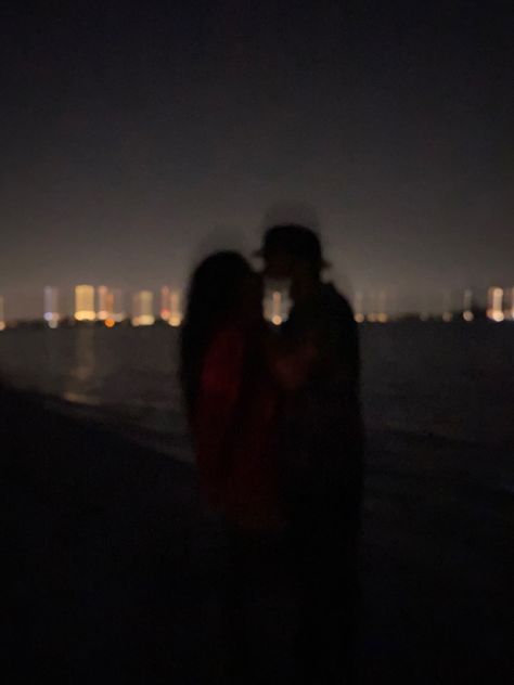 Couple Night Beach Aesthetic, Beach Aesthetic Night Couple, Kiss On The Beach At Night, Night Beach Pics Couple, Beach Kissing Night, Couples At The Beach At Night, Beach Couple Pictures Night, Couple At The Beach Aesthetic Night, Beach Couple Aesthetic Night