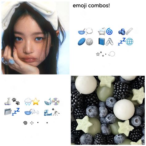 Acubi Emoji Combo, Blue Username Ideas, Space Emoji Combo, Blue Aesthetic Emoji Combo, Blue Emojis Aesthetic, Sea Emoji Combos, Y2k Emoji Combinations, Purple Emoji Combos, Blue Emoji Combos