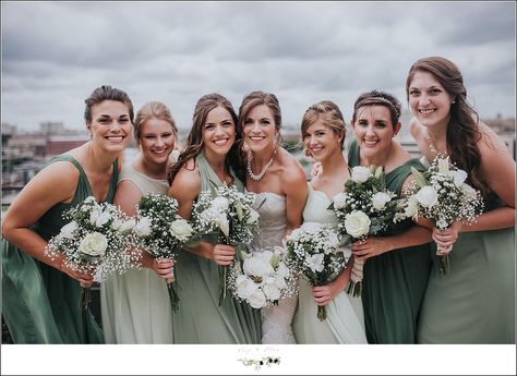Shades Of Green Bridesmaid Dresses, Bridesmaid Dress Shades, Olive Photography, Bridesmade Dresses, Bridesmaid Colors, Sage Wedding, Sage Green Wedding, Green Bridesmaid, Green Bridesmaid Dresses