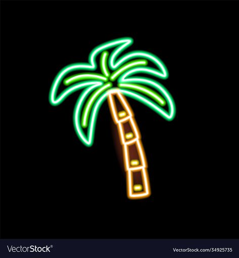 Neon Palm Tree, Tropical Neon, Tree Symbol, Neon Png, Diy Drawing, Tropical Tree, Dark Phone Wallpapers, Tree Illustration, Highlight Icons