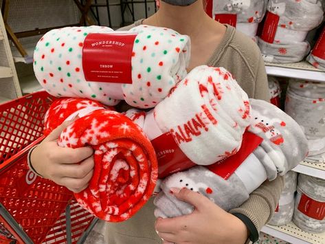 Holiday Plush Throw Blankets, Only $7.60 at Target Natal, Target Christmas Blankets, Target Christmas Blanket, Preppy Christmas Blanket, Target Christmas Shopping, Christmas Blankets Aesthetic, Burrrrr Basket, Brrr Basket, Christmas Blanket Pattern